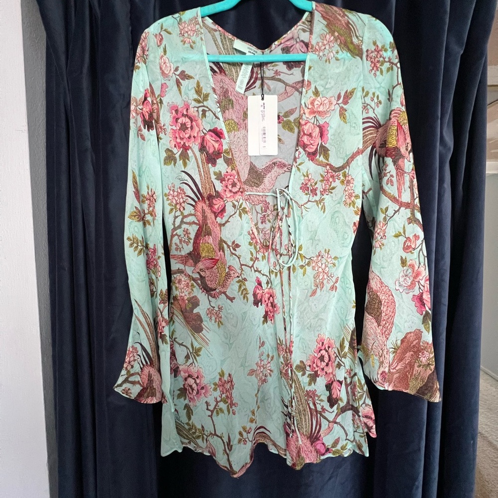 SKIMS X Roberto Cavalli Long Sleeve Mini Dress